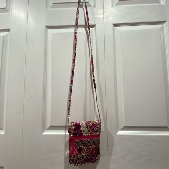 VERA BRADLEY Mini-Hipster Crossbody Bag Pink Very Berry Paisley Pattern - Picture 7 of 8